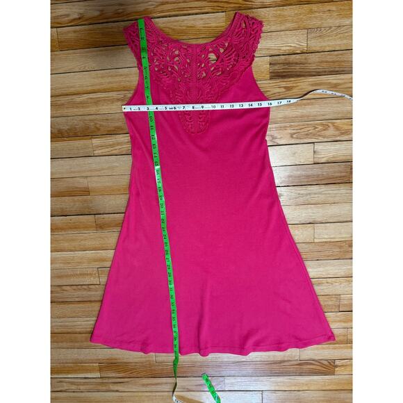 Barbara Lesser | Crochet Top Pink Cotton Sundress | Size Medium - Picture 12 of 12